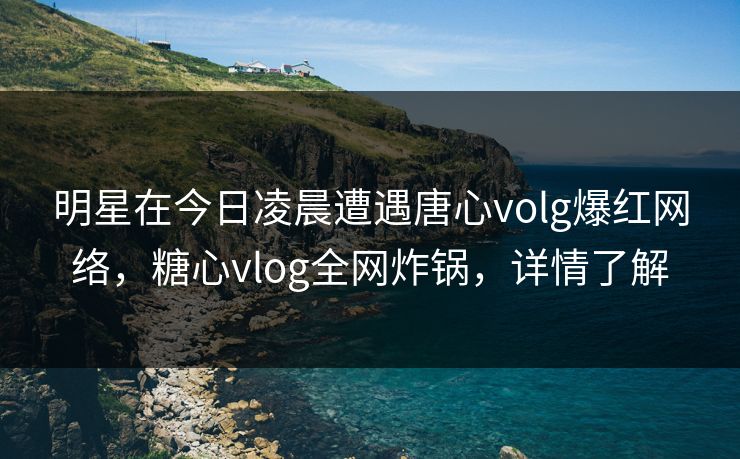 明星在今日凌晨遭遇唐心volg爆红网络，糖心vlog全网炸锅，详情了解