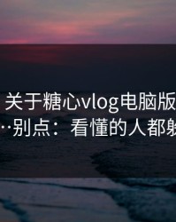 我服了，关于糖心vlog电脑版 - 我只说一次…别点：看懂的人都躲开了