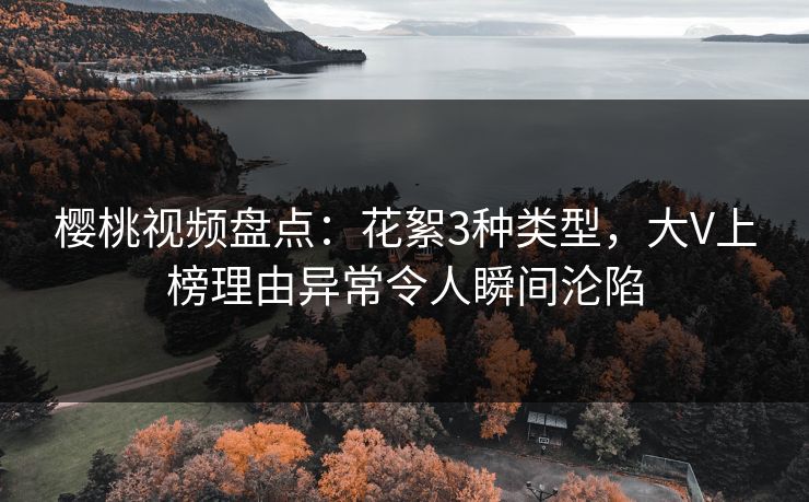 樱桃视频盘点:花絮3种类型,大V上榜理由异常令人瞬间沦陷 樱桃视频盘点:花絮3种类型,大V上榜理由异常令人瞬间沦陷